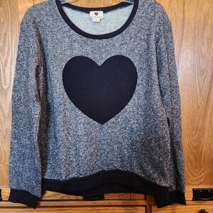 One Clothing Heart Print Sweater - Black and Gray women's size large NWOT